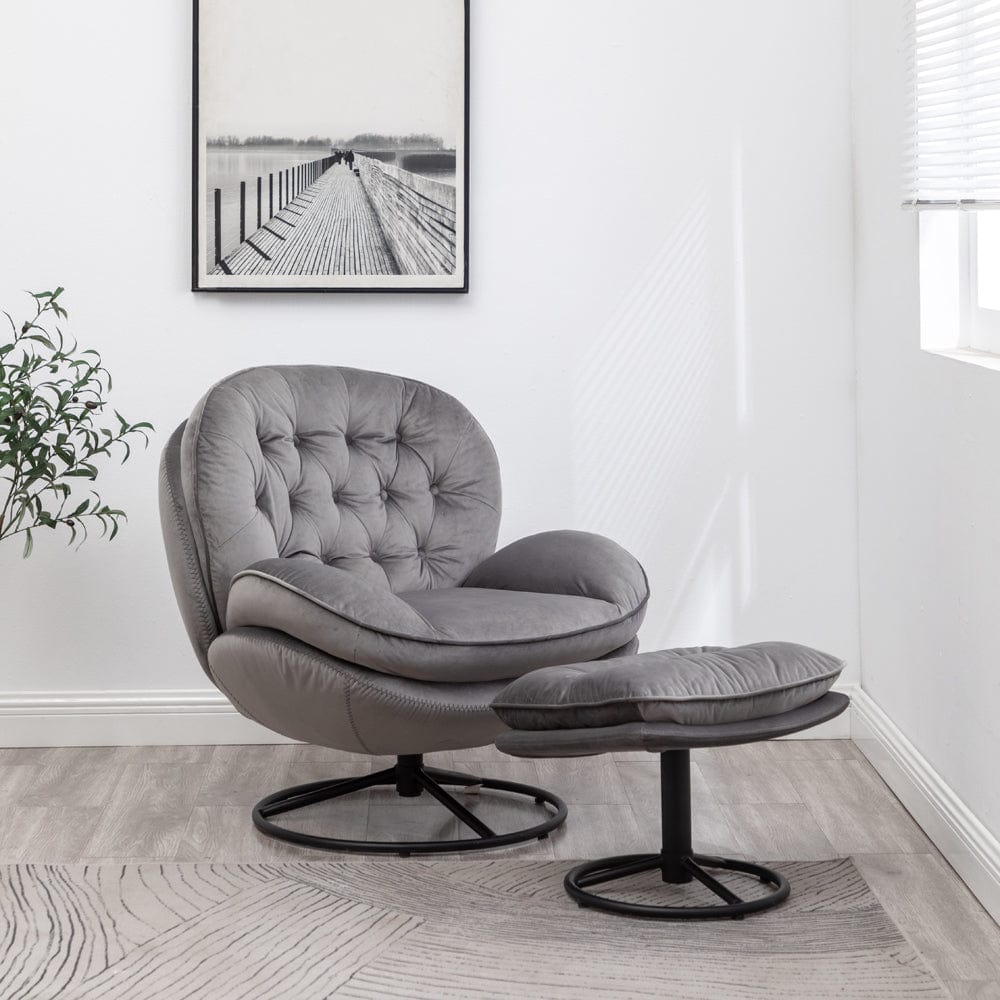 Sol Swivel Chair With Footstool