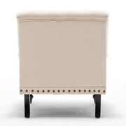 Darwin Velvet Accent Chair In Beige