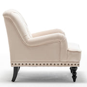 Darwin Velvet Accent Chair In Beige