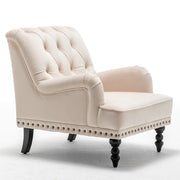 Darwin Velvet Accent Chair In Beige