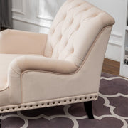 Darwin Velvet Accent Chair In Beige