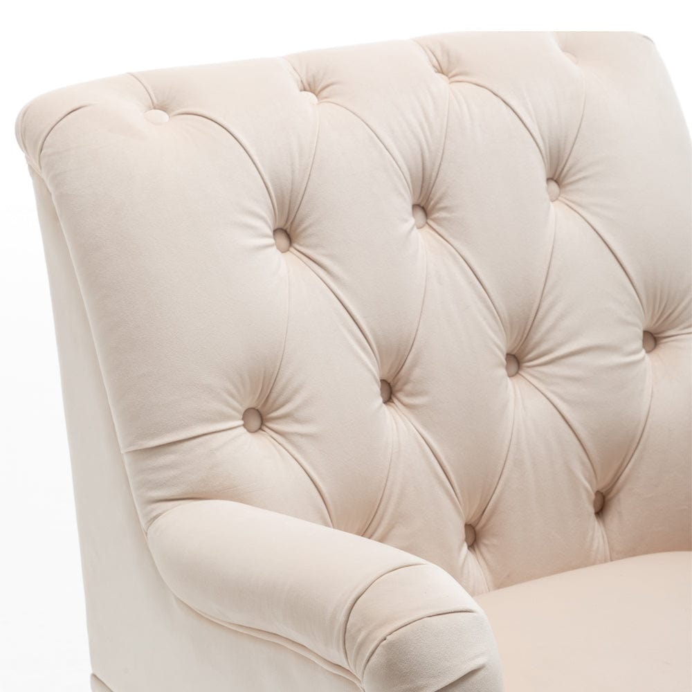 Darwin Velvet Accent Chair In Beige
