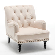 Darwin Velvet Accent Chair In Beige