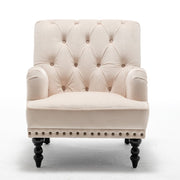 Darwin Velvet Accent Chair In Beige