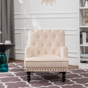 Darwin Velvet Accent Chair In Beige