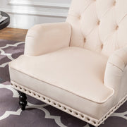 Darwin Velvet Accent Chair In Beige