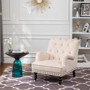 Darwin Velvet Accent Chair In Beige