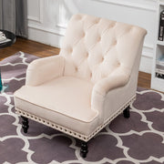 Darwin Velvet Accent Chair In Beige