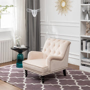 Darwin Velvet Accent Chair In Beige