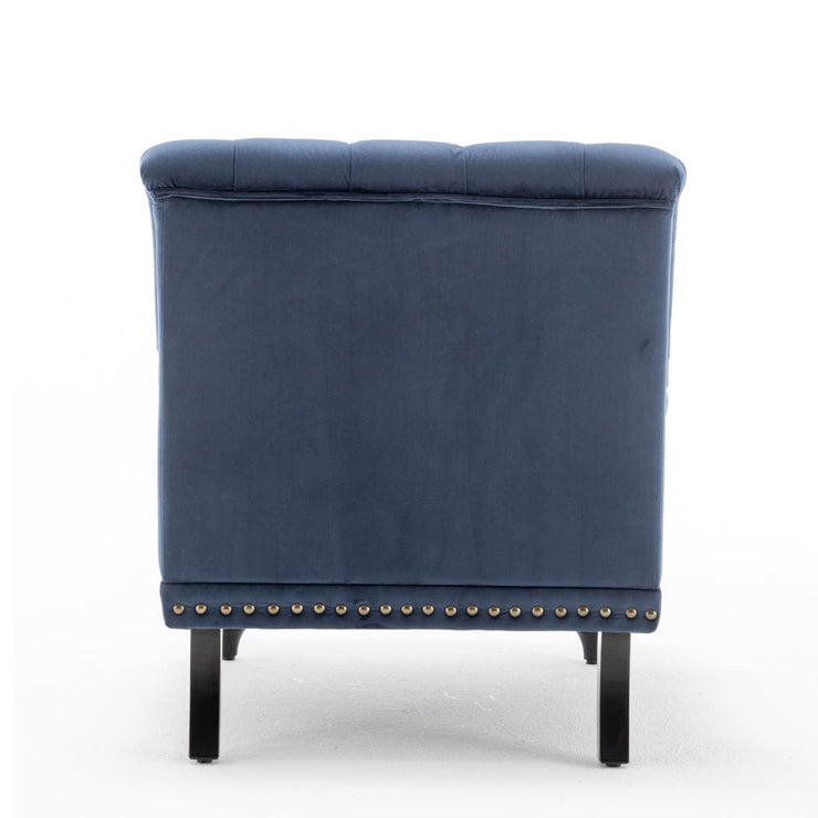 Darwin Velvet Accent Chair In Blue