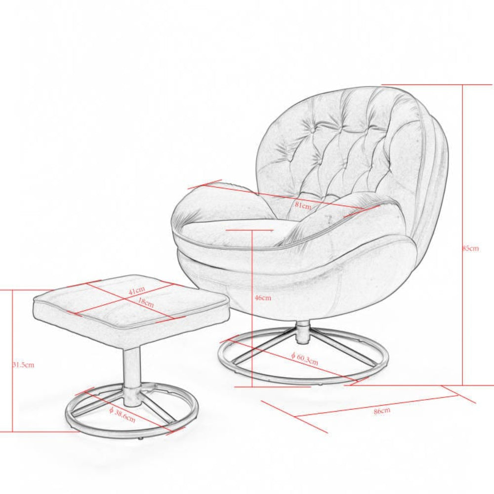 Sol Swivel Chair With Footstool