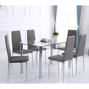 Orsa Dining Table Set With 6 Chairs In Grey