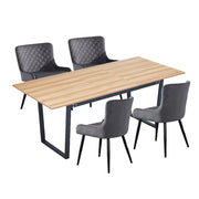 Belluno Extending Dining Table Set with 4 Velvet Chairs