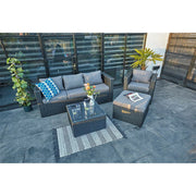 Vancouver 5 Seater Rattan Garden Furniture Set In Black, Garden Furniture, Furniture Maxi, Furniture Maxi