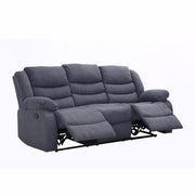 Revere 3 Seater Grey Fabric Recliner Sofa
