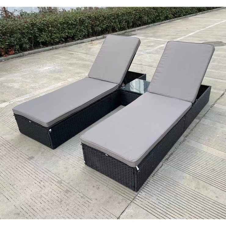 Vancouver Rattan Sun Lounger Set