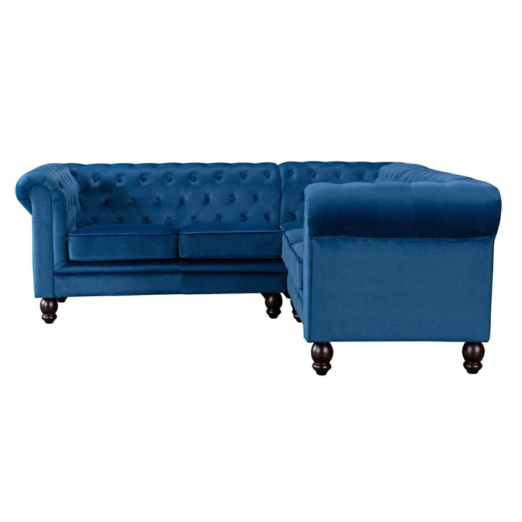 Chesterfield 5 Seater Velvet Corner Sofa