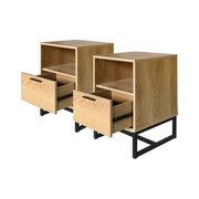 Belluno Industrial Style Set Of 2 One Drawer Bedside Tables