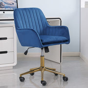 Russell Velvet Office Chair with Gold Legs