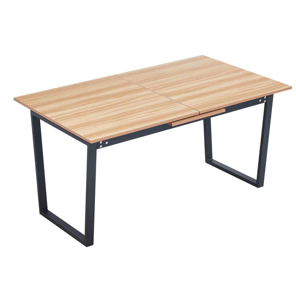 Belluno Light Oak Colour Extending Dining Table Set with 6 Velvet Chairs