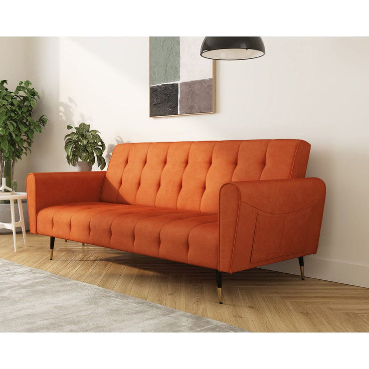 Alessia Velvet Sofa Bed with Buttons