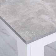 Orsa Rectangle Concrete Effect Dining Table With High Gloss White Legs