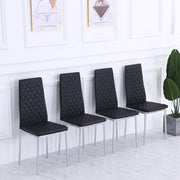 Set Of 4 Orsa Faux Leather Dining Chairs With Chrome Legs In Black