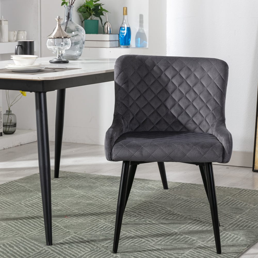 Belluno Light Oak Colour Extending Dining Table Set with 6 Velvet Chairs