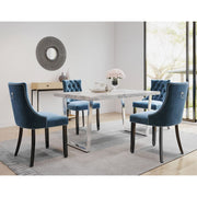 Etta Rectangle Dining Table Set with 4 Velvet Chairs