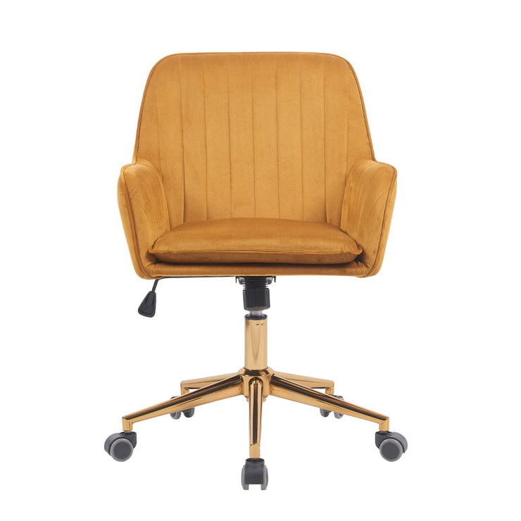 Russell Velvet Office Chair with Gold Legs