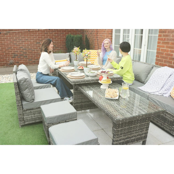 Barcelona 12 Seater Rattan Garden Furniture Dining Set with Extending Table