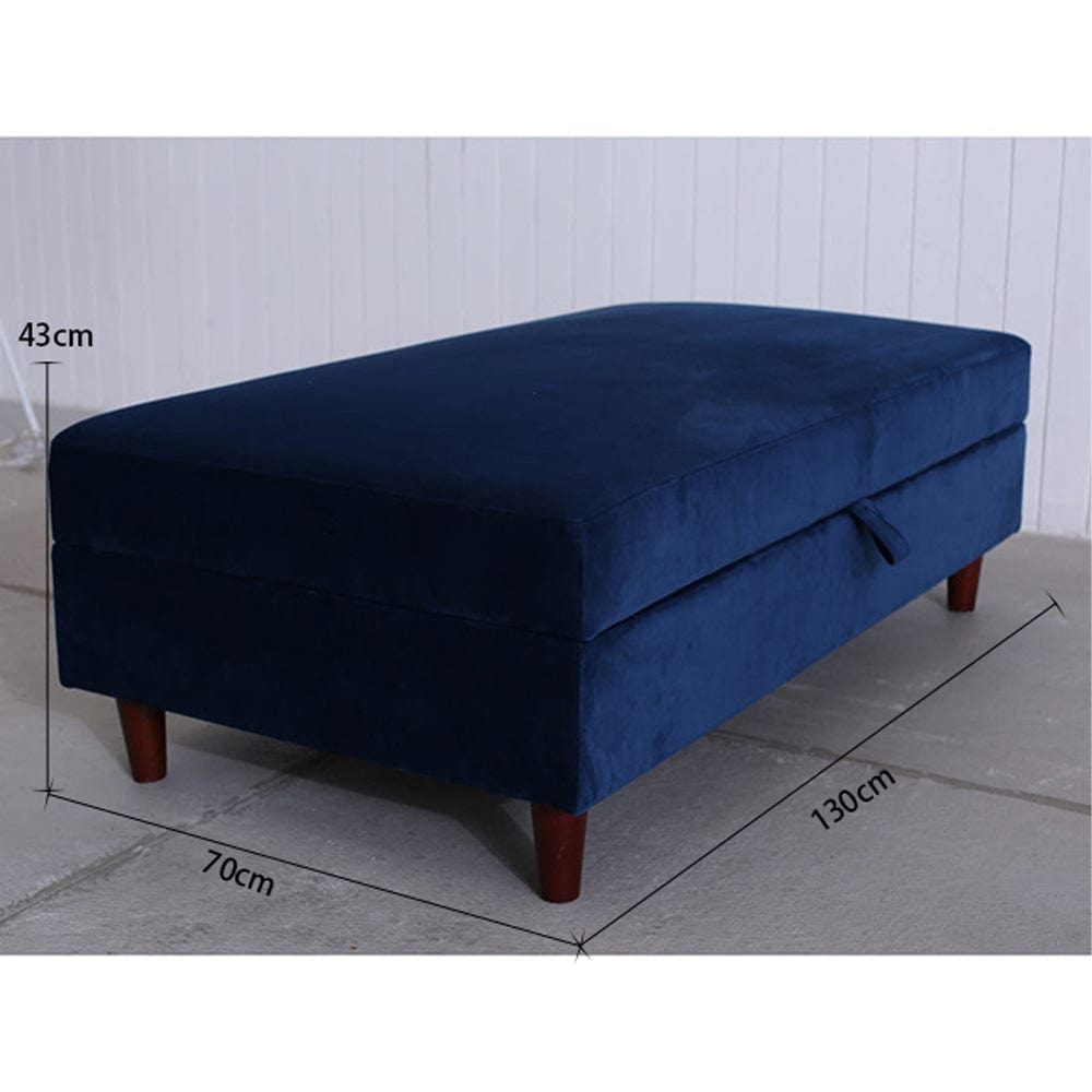Destin Reversible Grey Velvet Corner Sofa w/ Storage Chaise
