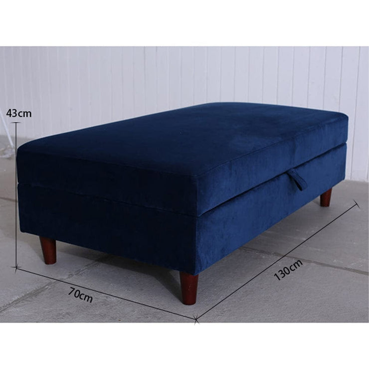 Destin Reversible Grey Velvet Corner Sofa With Storage Chaise and Ottoman Bench