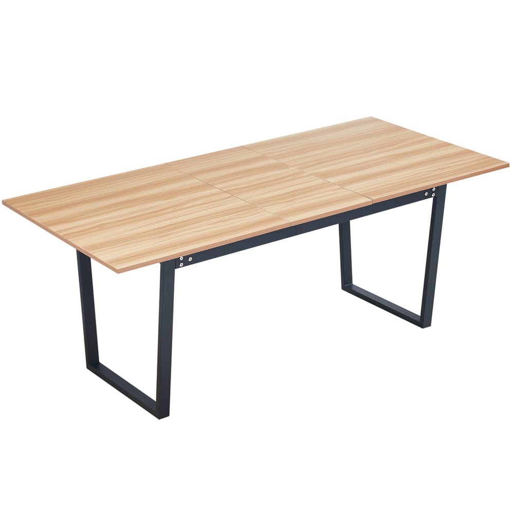 Belluno Light Oak Colour Extending Dining Table Set with 6 Velvet Chairs
