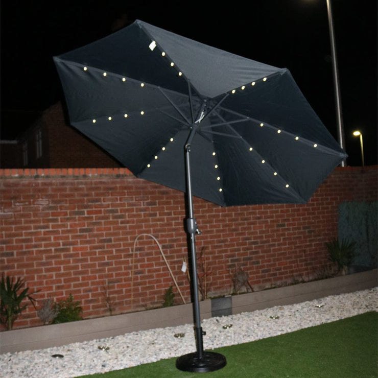 Starry Crank Lift Parasol with Solar LED Lights