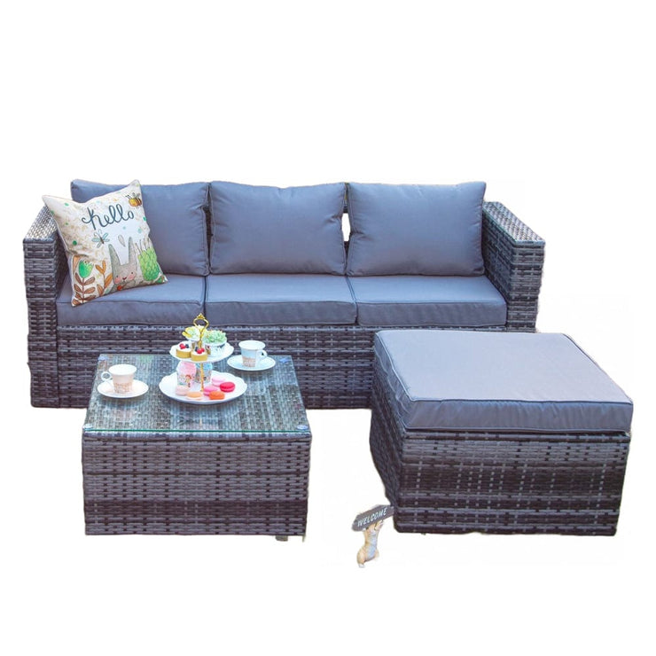 Vancouver 4 Seater Rattan Garden Furniture Set with Rain Cover