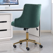 Avers Channel Tufted Velvet Office Chair with Gold Legs