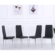 Set Of 4 Orsa Faux Leather Dining Chairs With Chrome Legs In Black