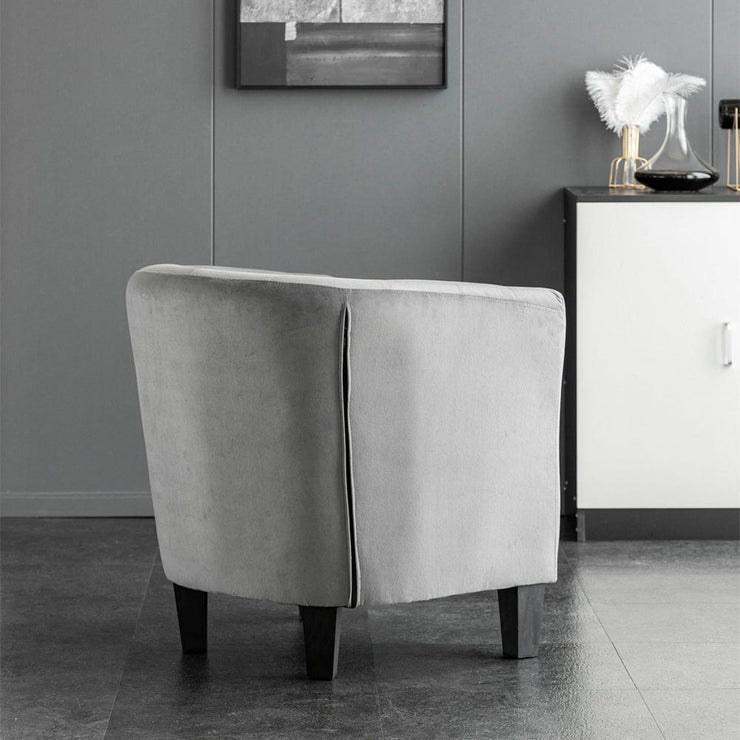 Ascot Buttoned Tub Chair In Grey