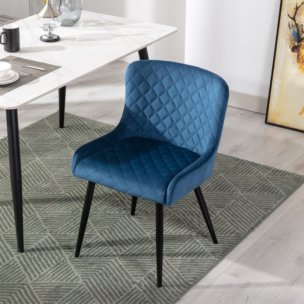 Belluno Light Oak Colour Extending Dining Table Set with 6 Velvet Chairs