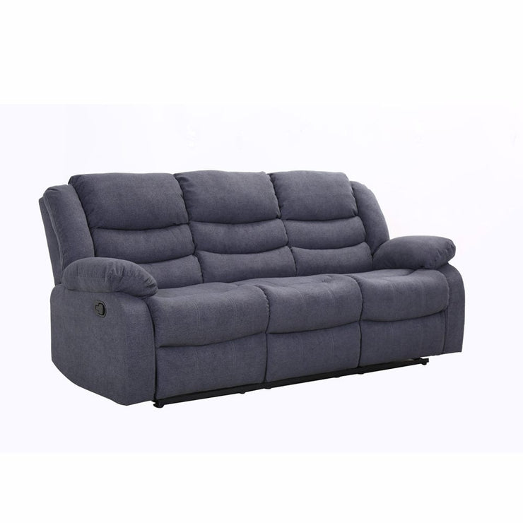 Revere 3 Seater Grey Fabric Recliner Sofa