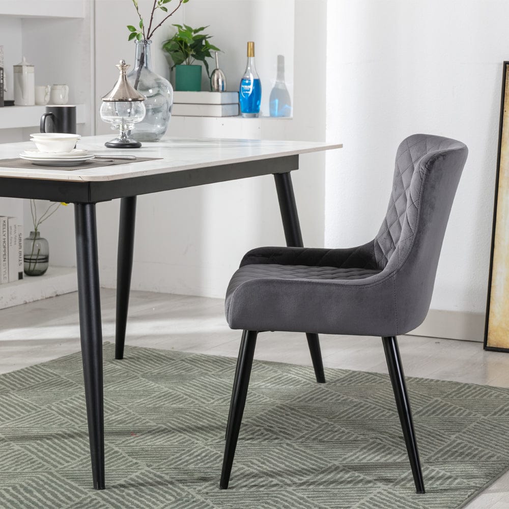 Belluno Light Oak Colour Extending Dining Table Set with 6 Velvet Chairs