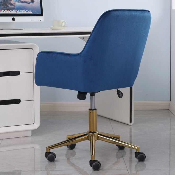 Russell Velvet Office Chair with Gold Legs