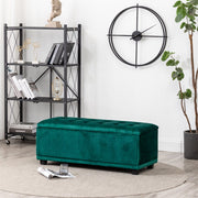 Velvet Rectangle Storage Ottoman Bench