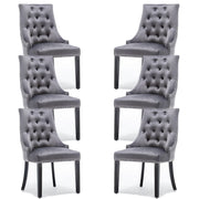 Avers Grey Velvet Button Back Dining Chairs