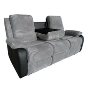 Boston Grey Plush Fabraic 3 Suíochán recliner