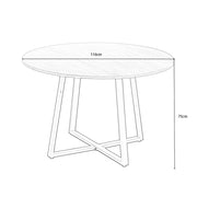 Belluno Industrial Style 4-6 Round Dining Table with metal leg