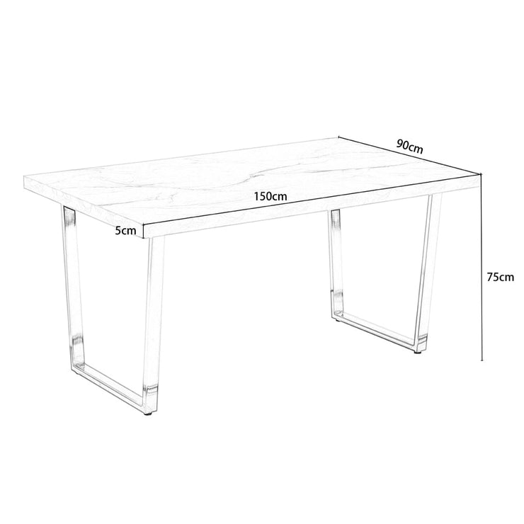 Etta 150cm Marmar Éifeacht Trestle 6-8 duine Tábla itheacháin