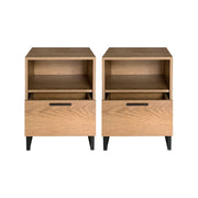 Belluno Industrial Style Set Of 2 One Drawer Bedside Tables
