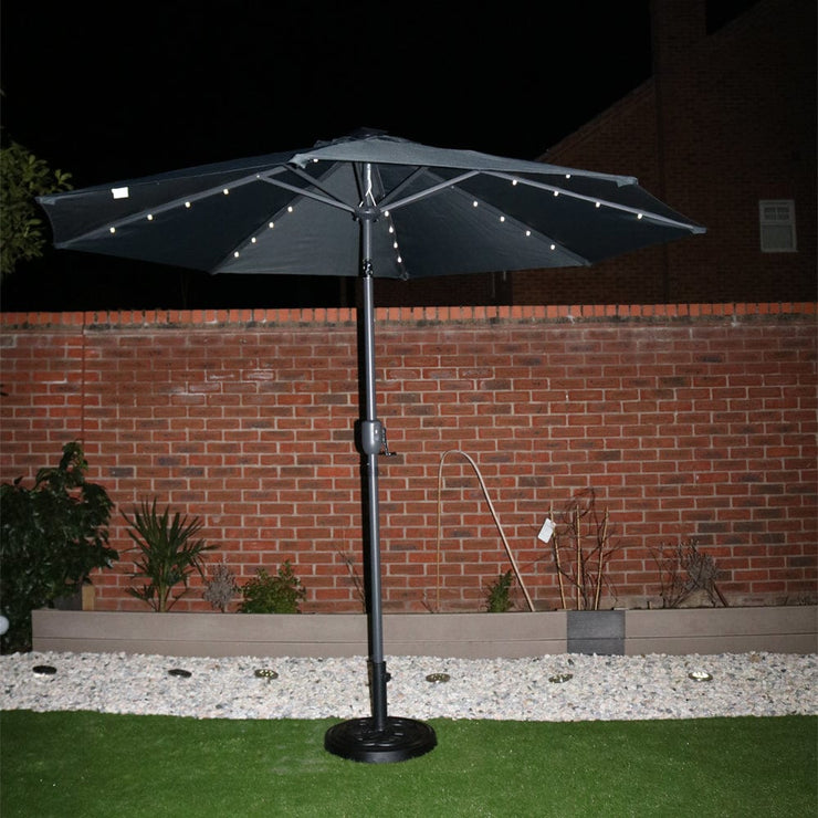 Starry Crank Lift Parasol with Solar LED Lights